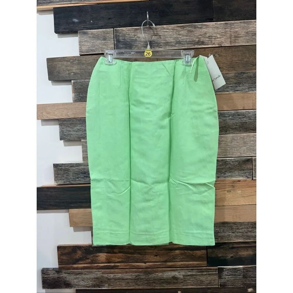 GUY LAROCHE NWT Knee-Length linen viscose Skirt Green size 42 US Large